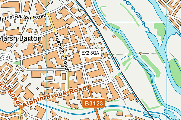 EX2 8QA map - OS VectorMap District (Ordnance Survey)