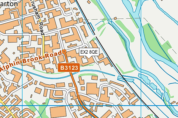 EX2 8QE map - OS VectorMap District (Ordnance Survey)