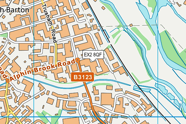 EX2 8QF map - OS VectorMap District (Ordnance Survey)