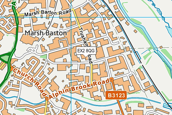 EX2 8QG map - OS VectorMap District (Ordnance Survey)