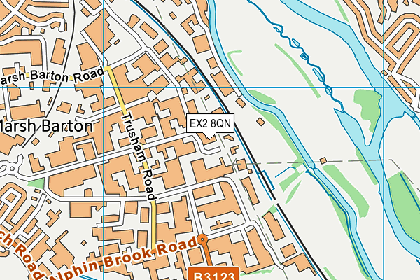 EX2 8QN map - OS VectorMap District (Ordnance Survey)