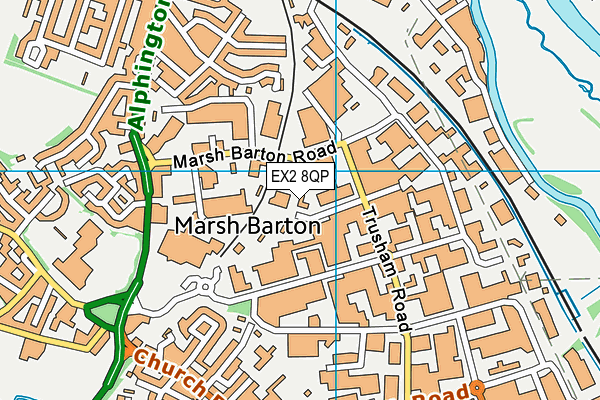 EX2 8QP map - OS VectorMap District (Ordnance Survey)