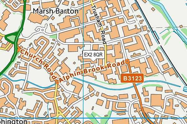 EX2 8QR map - OS VectorMap District (Ordnance Survey)