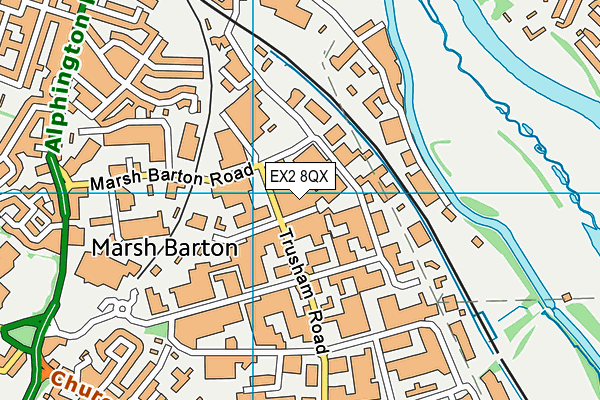 EX2 8QX map - OS VectorMap District (Ordnance Survey)