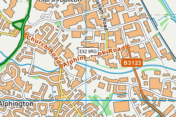EX2 8RG map - OS VectorMap District (Ordnance Survey)