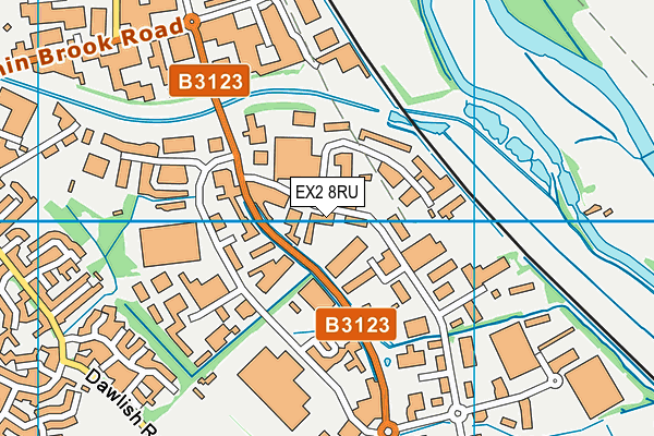 EX2 8RU map - OS VectorMap District (Ordnance Survey)