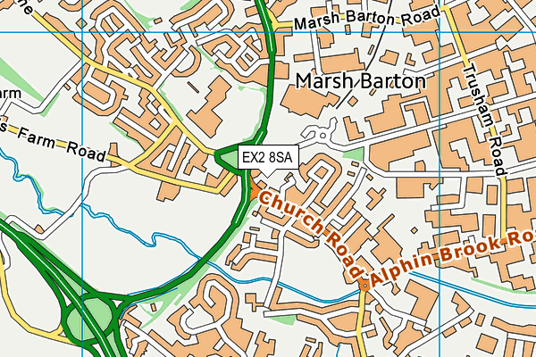 EX2 8SA map - OS VectorMap District (Ordnance Survey)