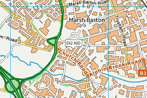 EX2 8SD map - OS VectorMap District (Ordnance Survey)