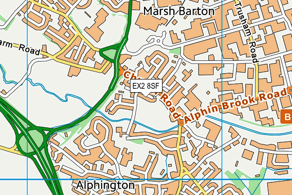 EX2 8SF map - OS VectorMap District (Ordnance Survey)