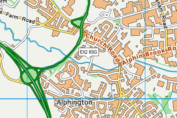 EX2 8SG map - OS VectorMap District (Ordnance Survey)