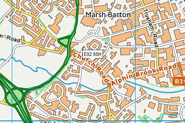 EX2 8SH map - OS VectorMap District (Ordnance Survey)