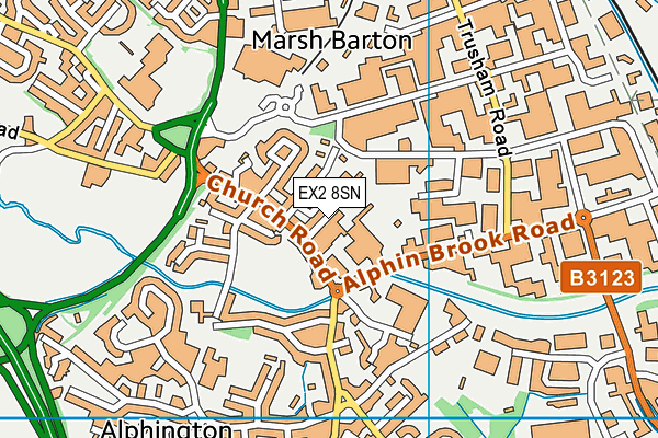 EX2 8SN map - OS VectorMap District (Ordnance Survey)