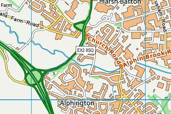 EX2 8SQ map - OS VectorMap District (Ordnance Survey)