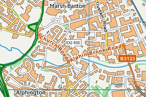 EX2 8SS map - OS VectorMap District (Ordnance Survey)