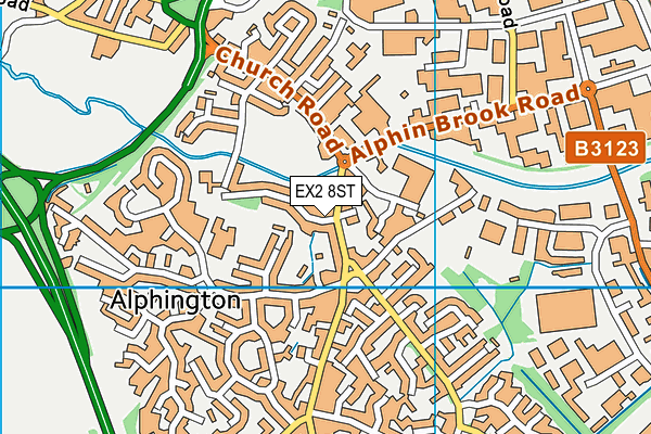 EX2 8ST map - OS VectorMap District (Ordnance Survey)