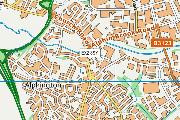 EX2 8SY map - OS VectorMap District (Ordnance Survey)