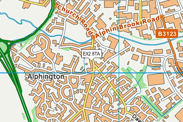 EX2 8TA map - OS VectorMap District (Ordnance Survey)
