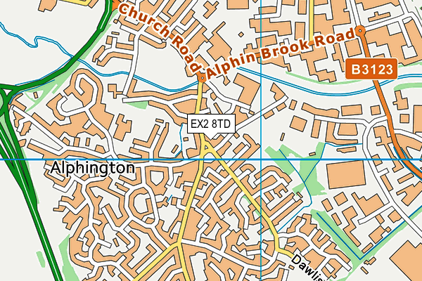 EX2 8TD map - OS VectorMap District (Ordnance Survey)