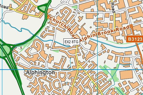 EX2 8TG map - OS VectorMap District (Ordnance Survey)
