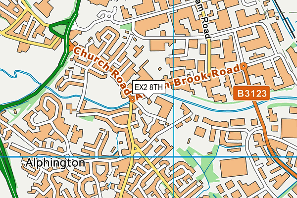 EX2 8TH map - OS VectorMap District (Ordnance Survey)
