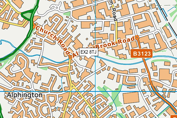 EX2 8TJ map - OS VectorMap District (Ordnance Survey)