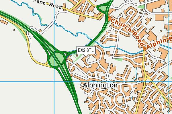 EX2 8TL map - OS VectorMap District (Ordnance Survey)