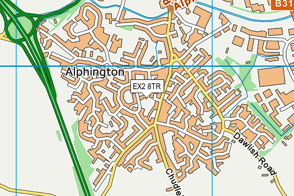 EX2 8TR map - OS VectorMap District (Ordnance Survey)