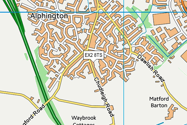 EX2 8TS map - OS VectorMap District (Ordnance Survey)