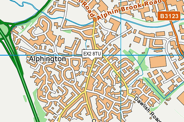 EX2 8TU map - OS VectorMap District (Ordnance Survey)