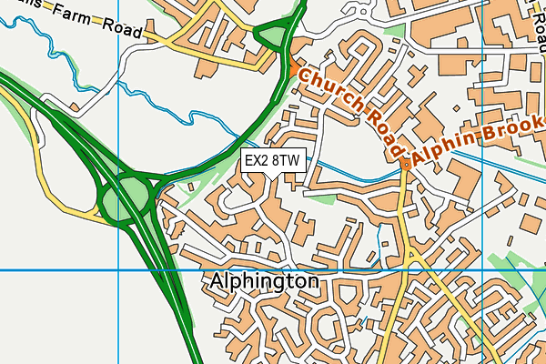 EX2 8TW map - OS VectorMap District (Ordnance Survey)