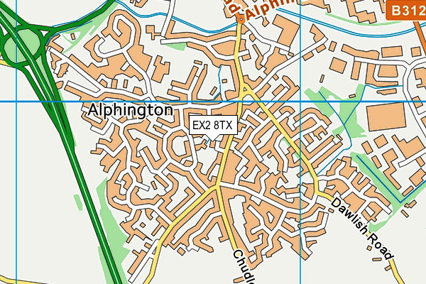 EX2 8TX map - OS VectorMap District (Ordnance Survey)