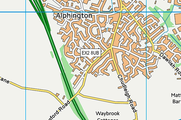 EX2 8UB map - OS VectorMap District (Ordnance Survey)