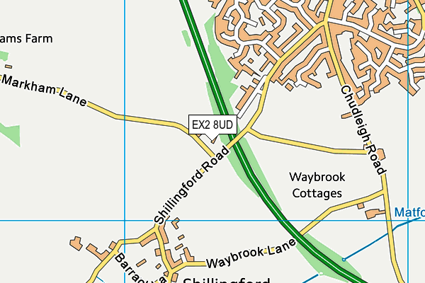 EX2 8UD map - OS VectorMap District (Ordnance Survey)