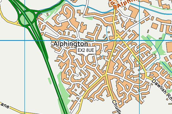 EX2 8UE map - OS VectorMap District (Ordnance Survey)
