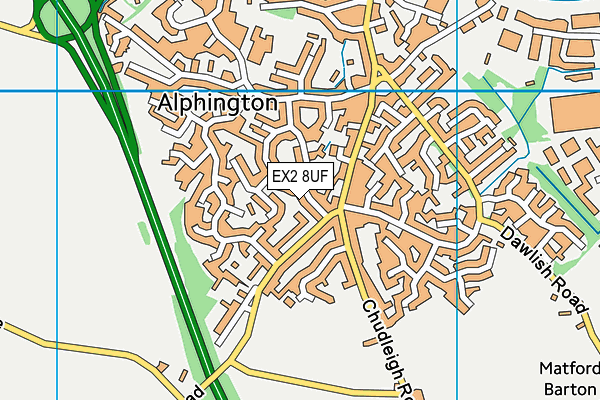 EX2 8UF map - OS VectorMap District (Ordnance Survey)