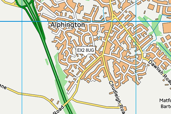 EX2 8UG map - OS VectorMap District (Ordnance Survey)