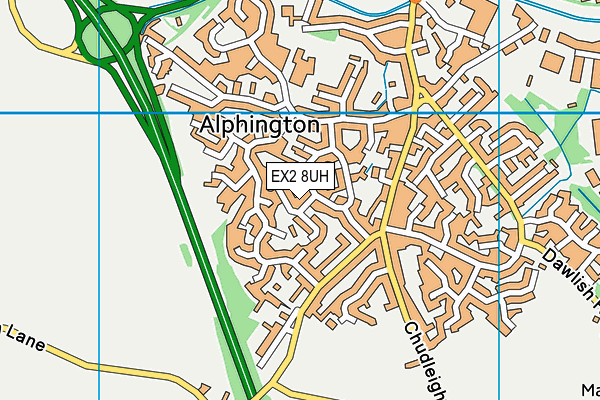 EX2 8UH map - OS VectorMap District (Ordnance Survey)