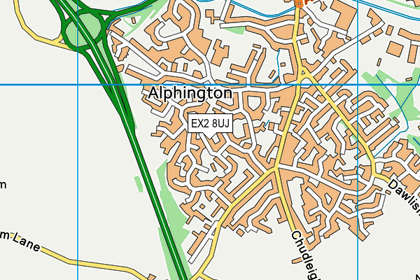 EX2 8UJ map - OS VectorMap District (Ordnance Survey)