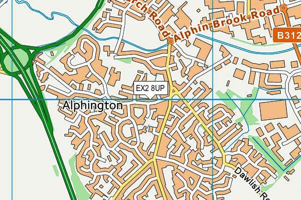 EX2 8UP map - OS VectorMap District (Ordnance Survey)