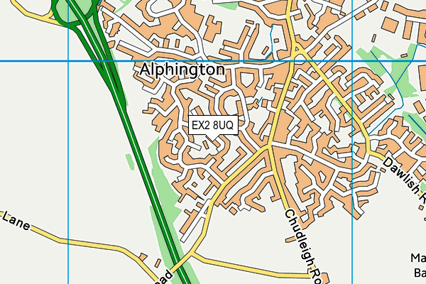 EX2 8UQ map - OS VectorMap District (Ordnance Survey)