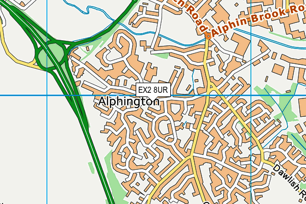 EX2 8UR map - OS VectorMap District (Ordnance Survey)