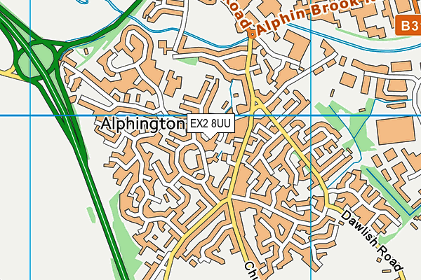 EX2 8UU map - OS VectorMap District (Ordnance Survey)