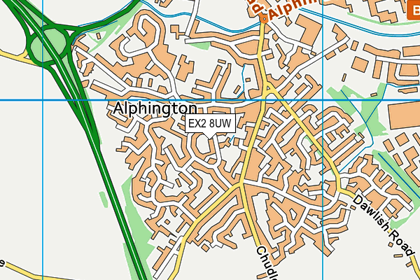EX2 8UW map - OS VectorMap District (Ordnance Survey)