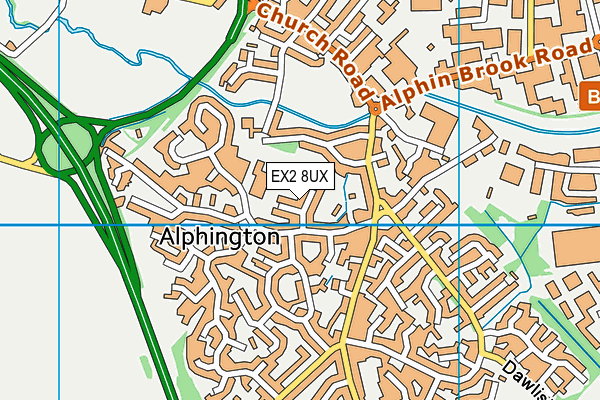 EX2 8UX map - OS VectorMap District (Ordnance Survey)