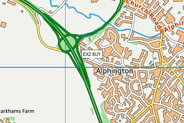 EX2 8UY map - OS VectorMap District (Ordnance Survey)