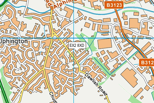 EX2 8XD map - OS VectorMap District (Ordnance Survey)