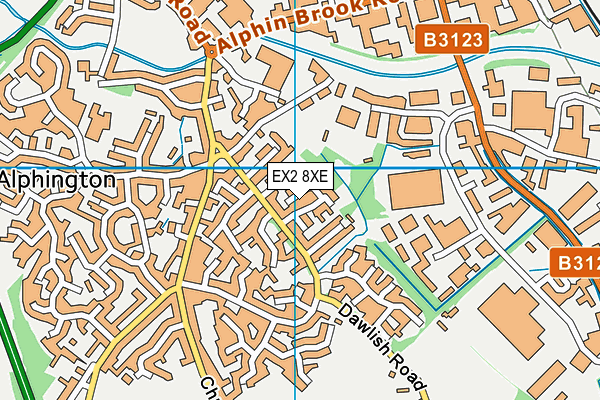 EX2 8XE map - OS VectorMap District (Ordnance Survey)