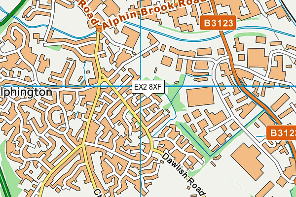 EX2 8XF map - OS VectorMap District (Ordnance Survey)