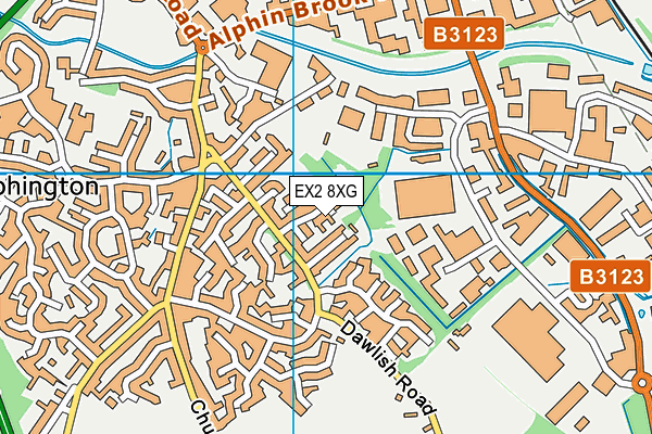EX2 8XG map - OS VectorMap District (Ordnance Survey)
