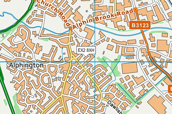 EX2 8XH map - OS VectorMap District (Ordnance Survey)